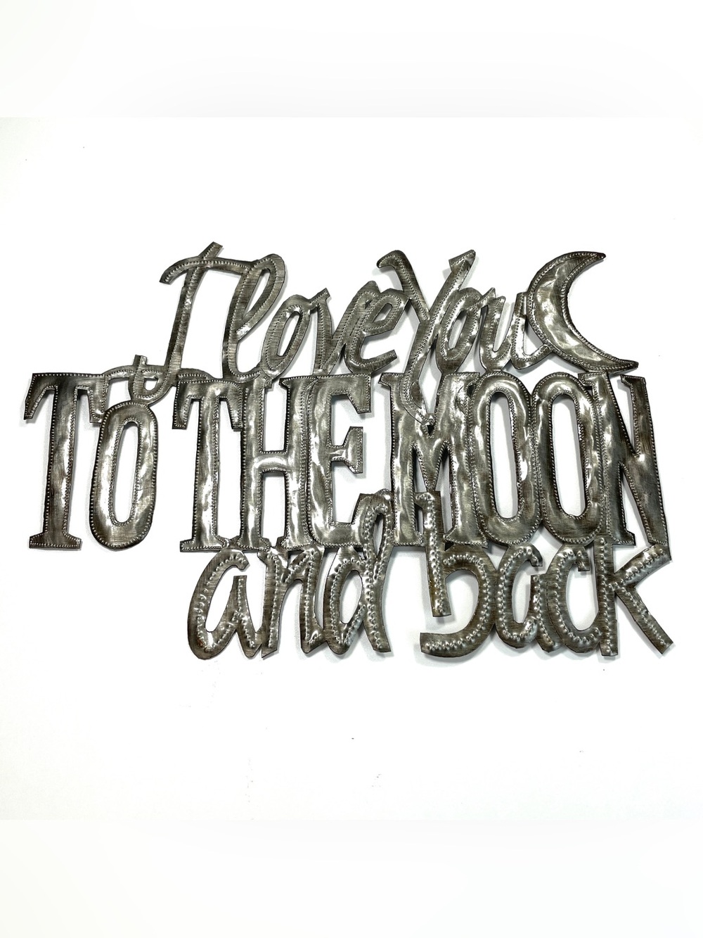 I Love You To The Moon And Back Decorative Metal Artwork 15”